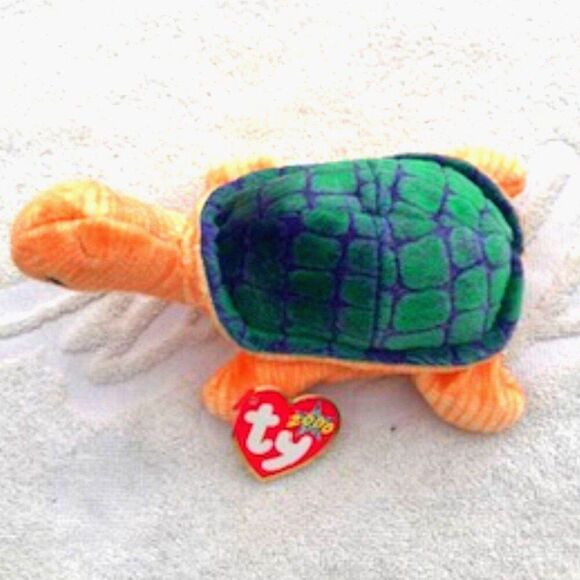 "Peekaboo the Turtle" 2000 . Ty Beanie Babies . Plush with Tags & Case Included
